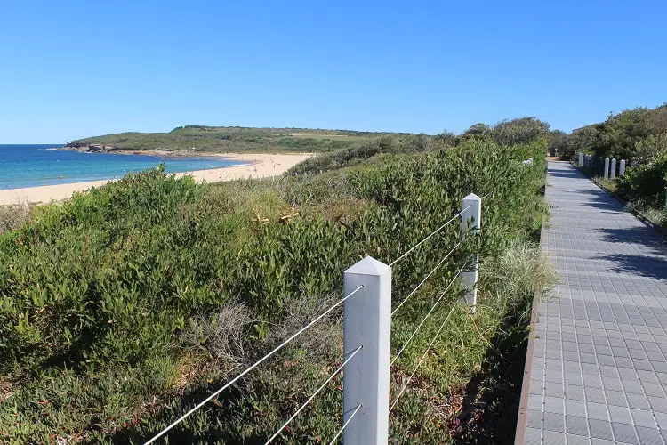 Walking track through Arthur Byrne Reserve behind South Amroubra Beach in Sydney.