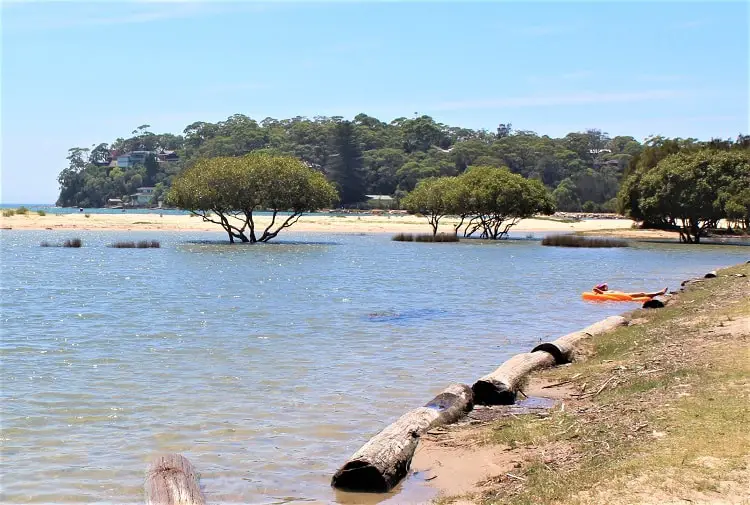 Swimmer at Bonnie Vale campsite.