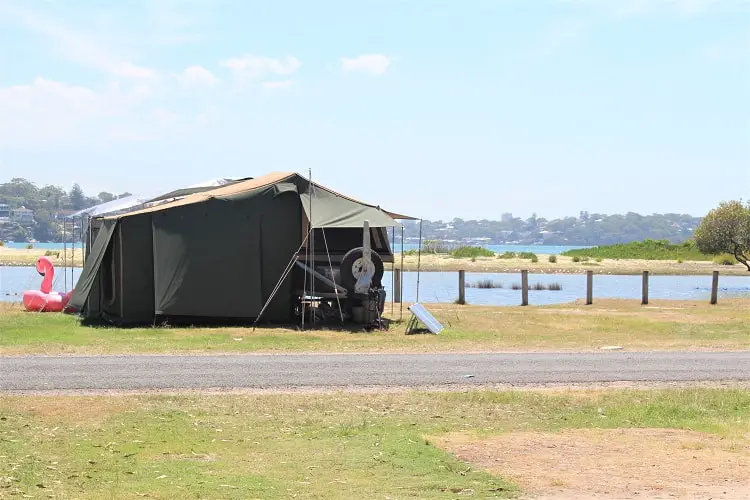 Bonnie Vale campground in the Royal National Park, Australia. 