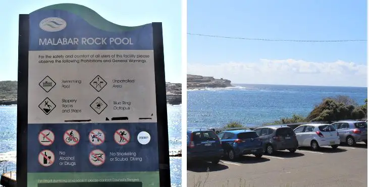 Info & car park for Malabar Rock Pool