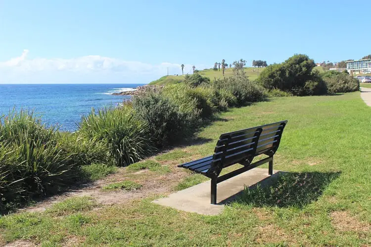 Bench overlooking Malabar Beach at Bay Parade.