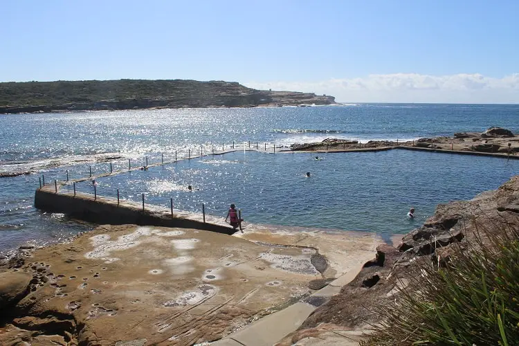 Beautiful Malabar Rock Pool on a sunny day in Sydney.