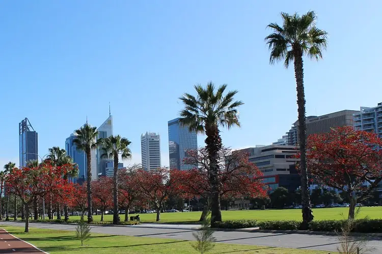 View of Perth CBD from Riverside Drive.