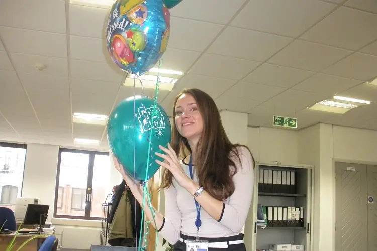 British woman leaving work to move to Australia.