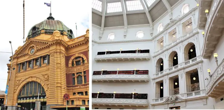 Flinders Street Station & State Library of Victoria in Melbourne