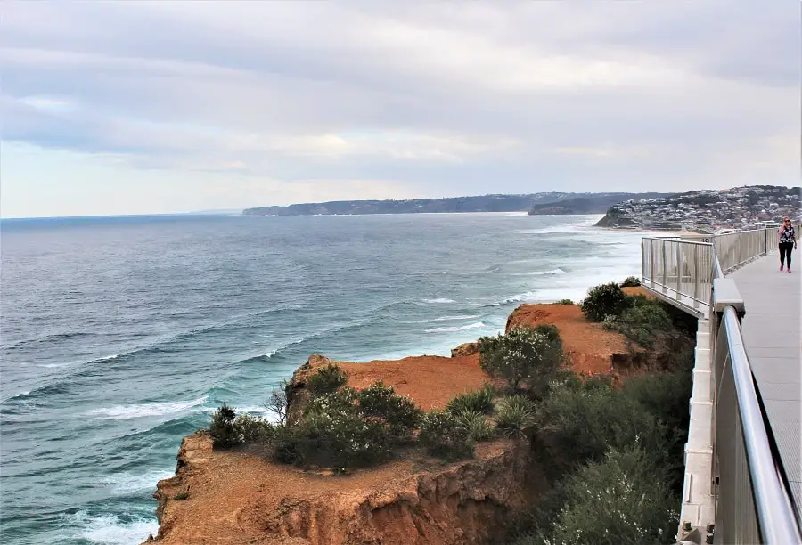 Clifftop views from the Newcastle Memorial Walk.