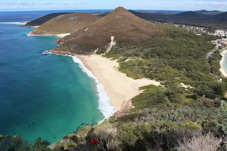 View from Tomaree Lookout in Nelsons Bay, NSW.