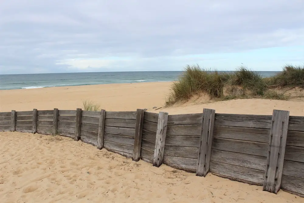 Main Beach, Lakes Entrance on a cloudy day.