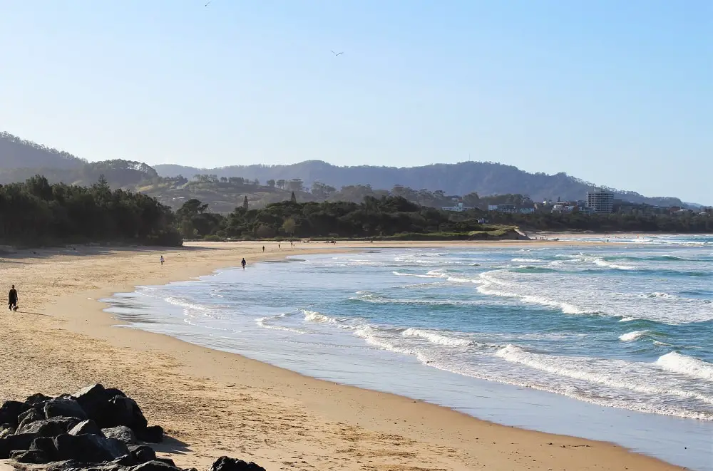 North Wall Beach, Coffs Harbour on a sunny winter's day - the perfect place to stop on a Sydney to Brisbane drive.