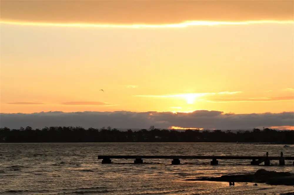 Sunset on the water viewed from Naval Parade in Erowal Bay, Shoalhaven.