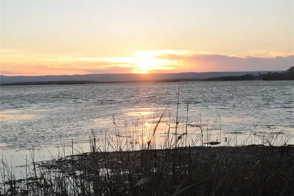 Sunset at St George's Basin seen from Paradise Beach in Sanctuary Point.