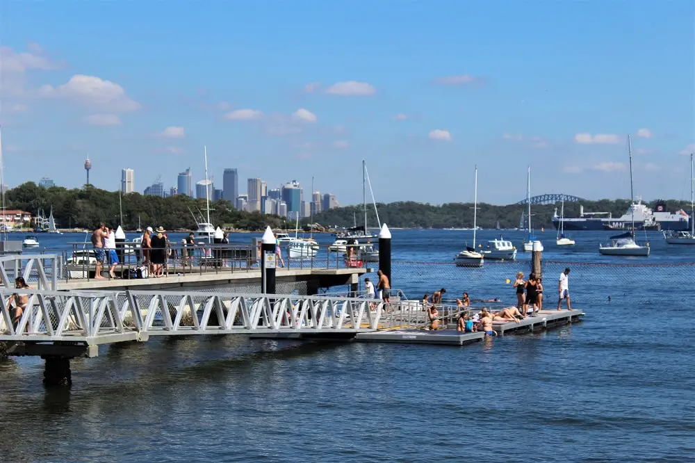 Swimmers at Watsons Bay Baths.