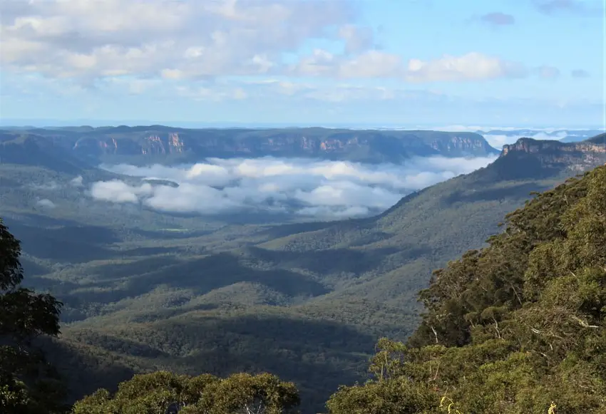 Amazing low cloud over the mountains at one of the best NSW destinations, the Blue Mountains.