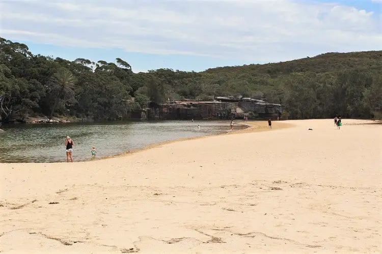 People swimming in Wattamolla Lagoon.