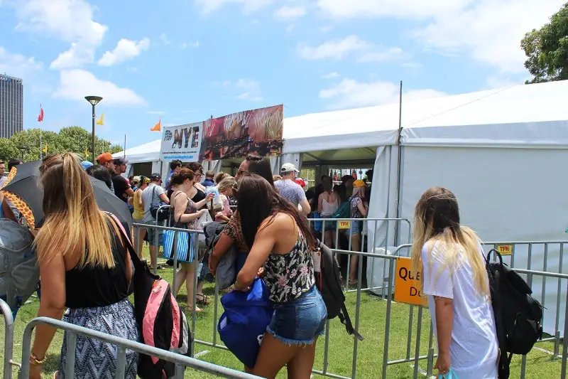 Security checks at Botanic Gardens Sydney at New Year.