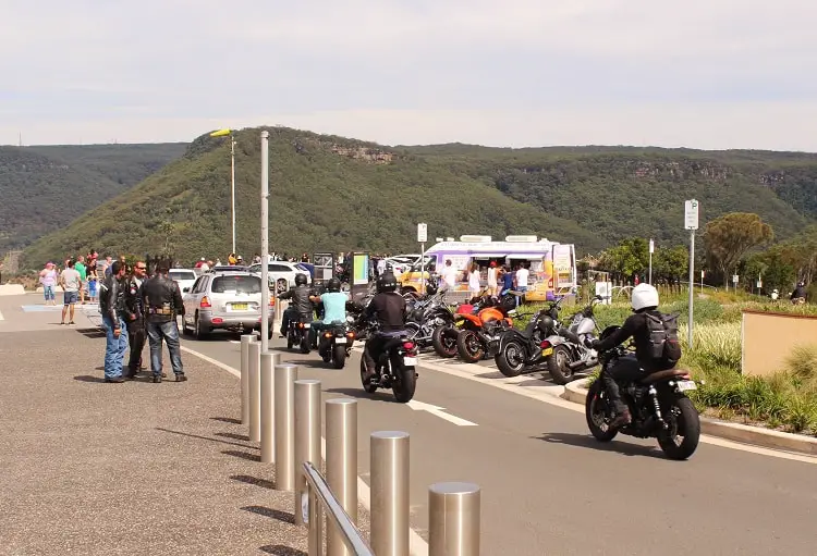  Parking area at Bald Hill (and the bikers getting their ice creams)!