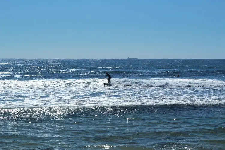 Surfers at Blue Bay.