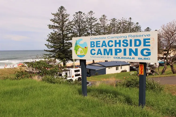  The entrance to Coledale Camping Reserve in NSW.