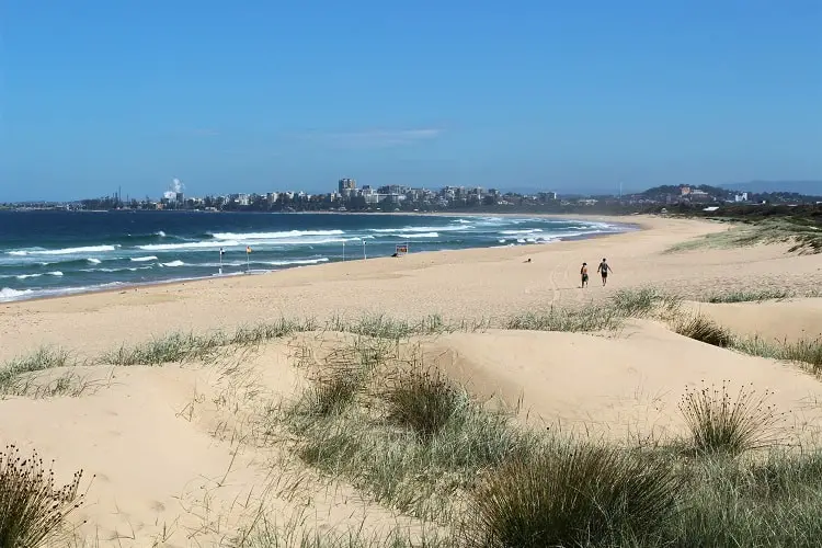 View of the city of Wollongong from East Corrimal Beach.