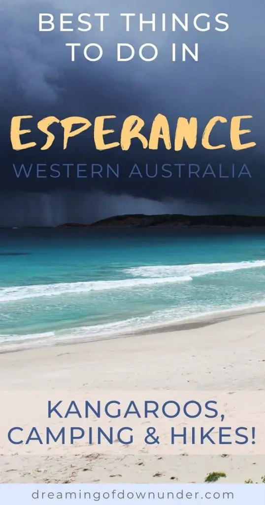 Find out what to see and do in Esperance, Australia. This coastal town in WA has bright white beaches with wild kangaroos and amazing camping grounds!