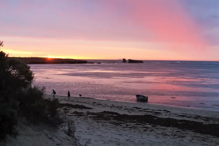 Gorgeous crimson and purple sunset in Elliston, Australia.