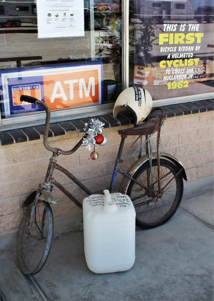 A bicycle from 1962 belongong to the first person to cycle across the Nullarbor Plain.