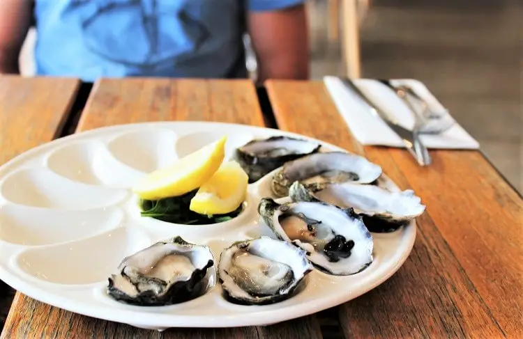 Coffin Bay oysters at 1802 restaurant.