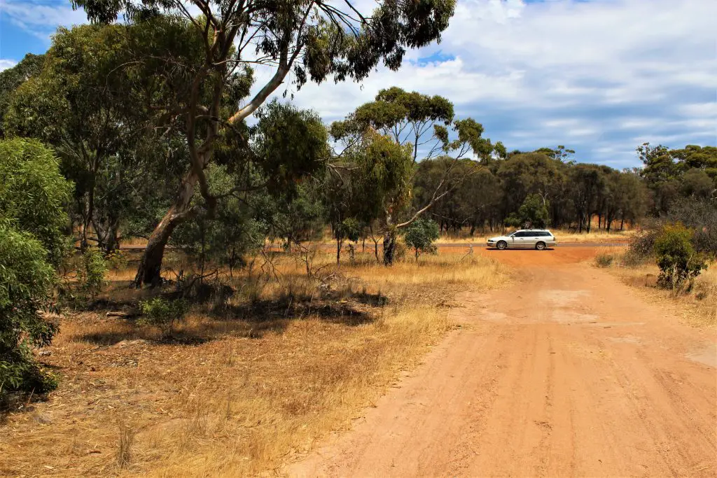 Orange dirt road into Coffin Bay from Port Lincoln.