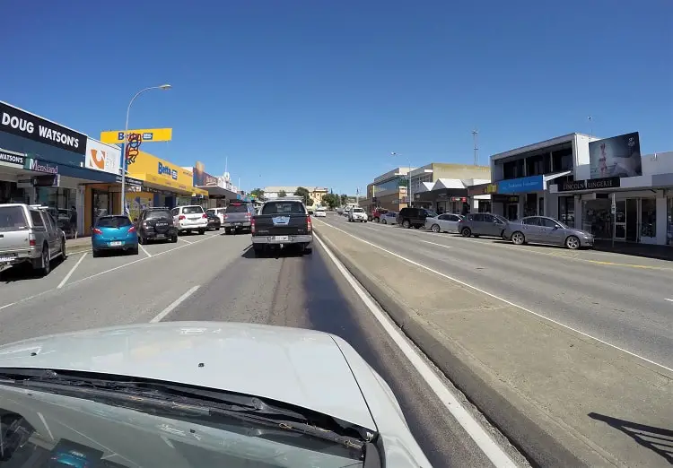 Driving through the CBD of Port Lincoln.