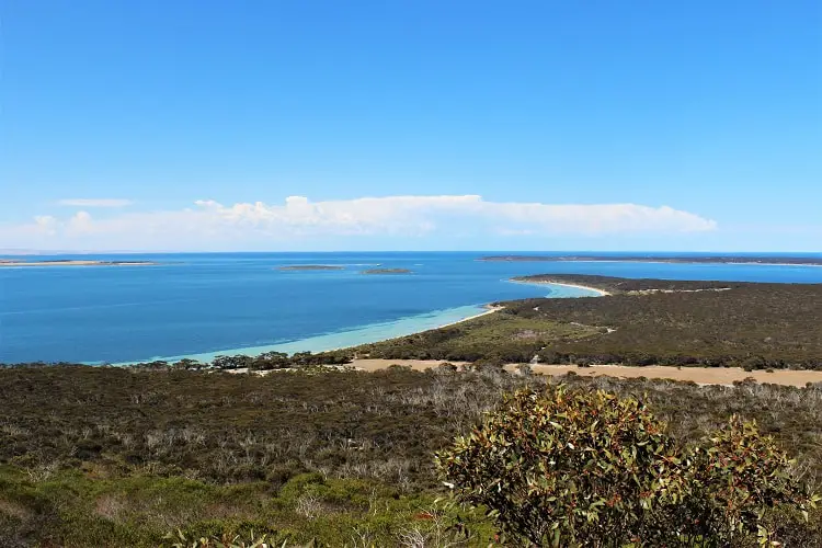 View across Boston Bay from Stamford Hill in SA.