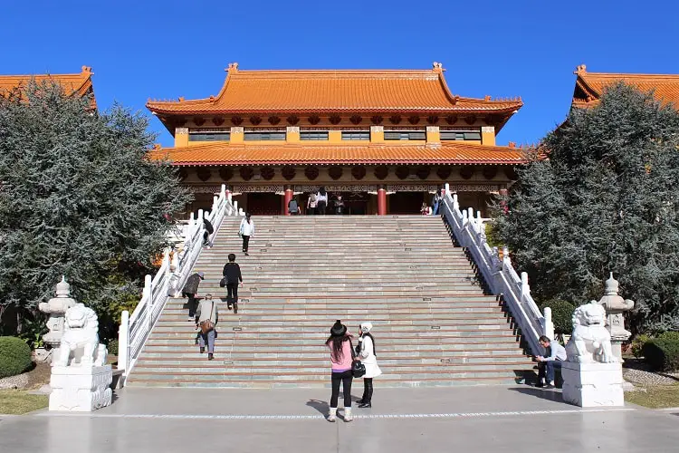 Steps and stunning architecture at Wollongong's Nan Tien Buddhist Temple.