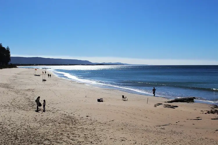 Sun glinting on the ocean at North Wollongong Beach.