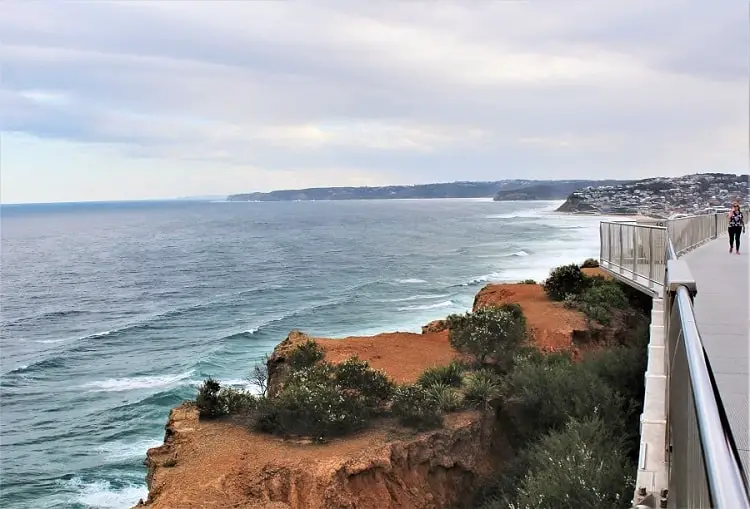 Newcastle NSW foreshore walk on a cloudy day.