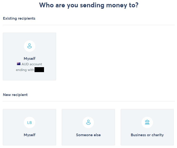 A screenshot showing how to transfer foreign currency with Wise.