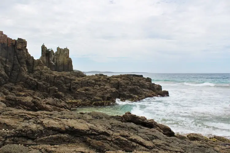 Beautiful Cathedral Rocks in New South Wales, Australia on a cloudy day.