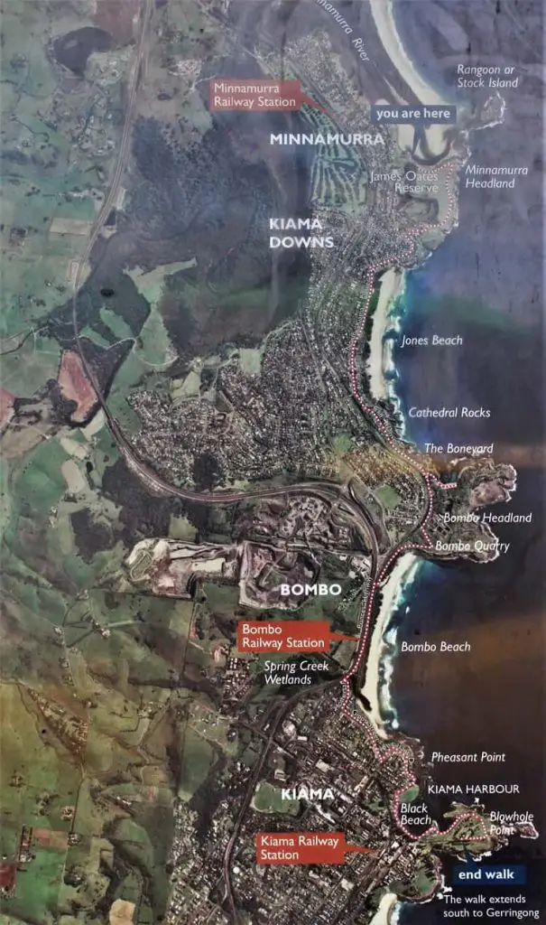 Kiama coastal walk map.