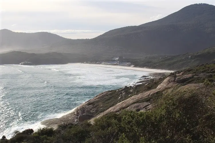 Looking down on Squeaky Beach from Pillar Point, Wilsons Prom, Australia.
