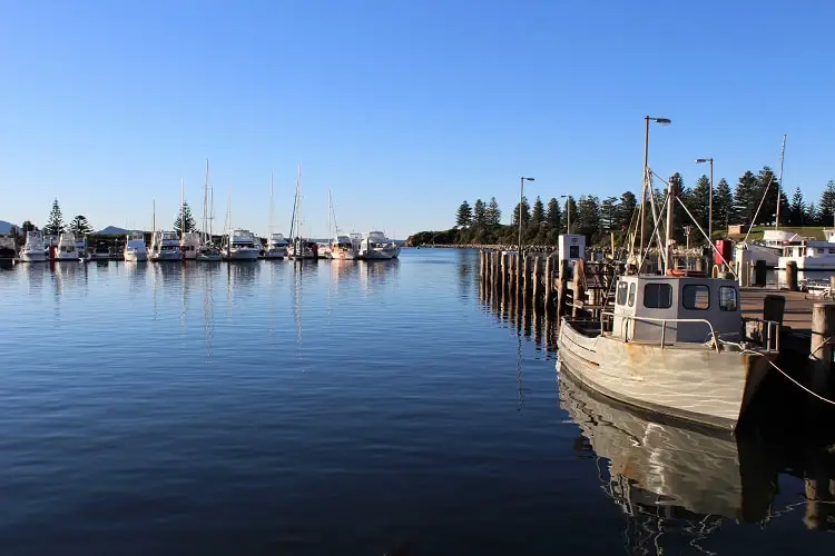Pretty Bermagui Harbour in New South Wales.