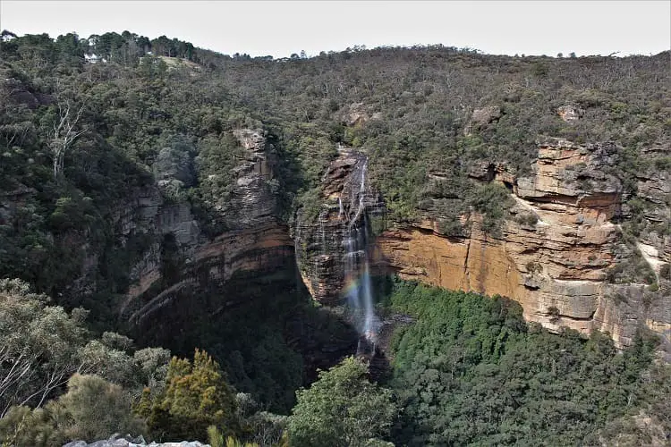 Wentworth Falls viewed from Princes Rock Lookout, Blue Mountains Australia.