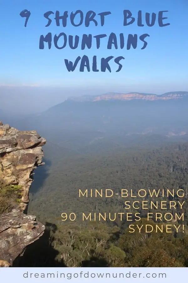 Nine short walks in the Blue Mountains, Australia, just a short drive from Sydney.