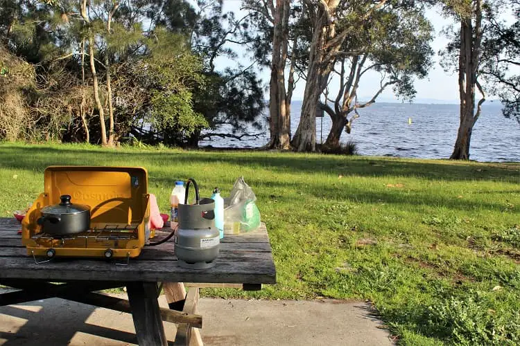 Camping in Myall Lakes NSW.