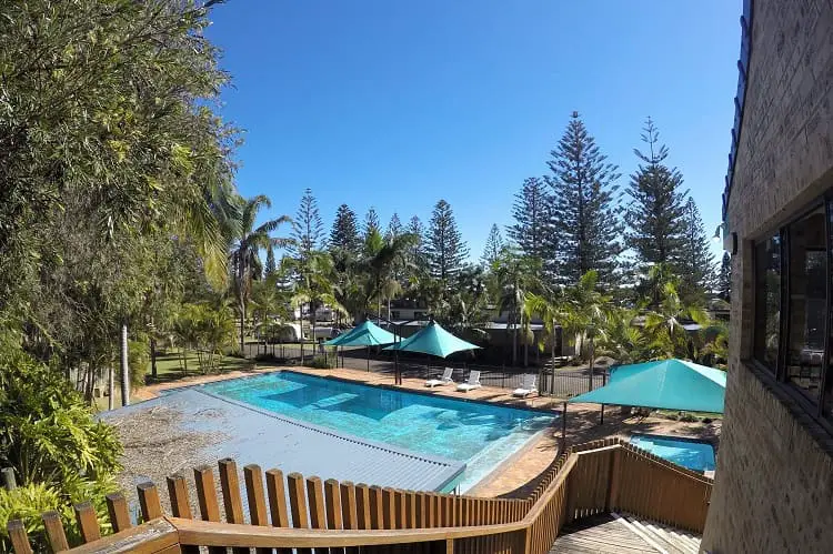 Resort-style swimming pool at NRMA Port Macquarie Breakwall Holiday Park.