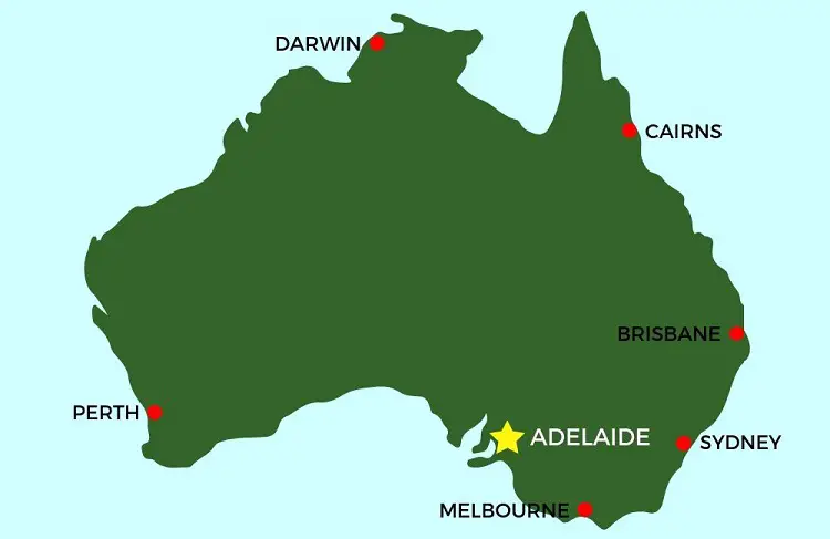 Where is Adelaide in Australia map.
