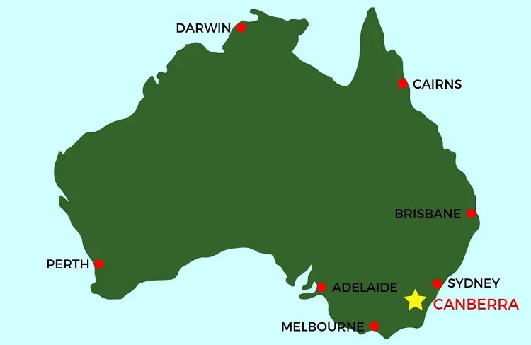 Where is Canberra, Australia map.