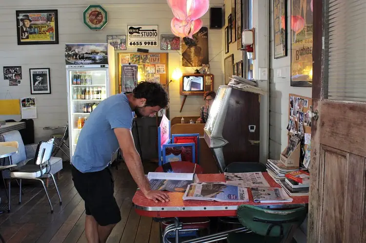 Inside retro cafe Bellingen Gelato.