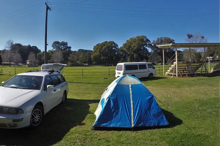 Camping at Bellingen Showground.