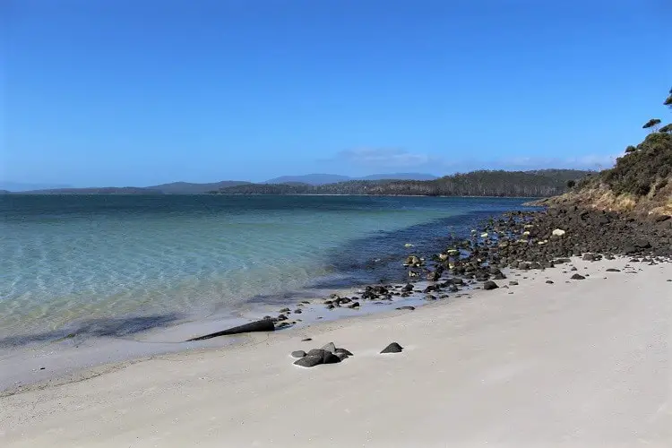 Stunning beach on Bruny Island Australia.