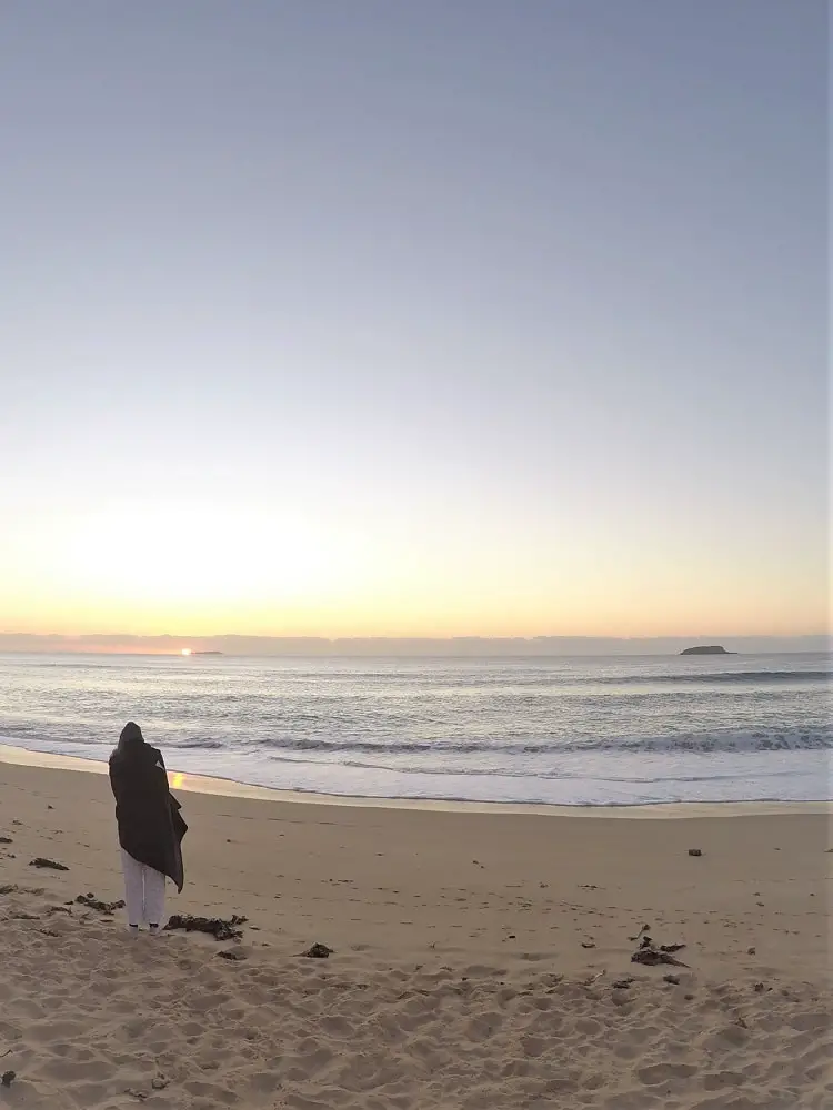 Beautiful winter sunrise at Sapphire Beach, Coffs Harbour.