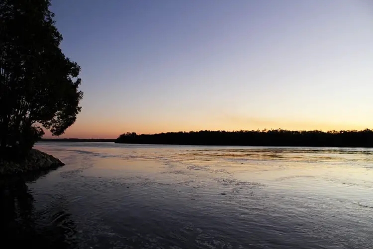 Sunrise at Fishing Haven Holiday Park, Palmer Island, Yamba.