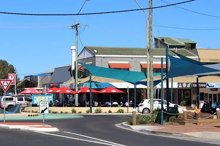 Yamba attractions: town centre shops.
